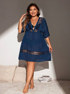 Saída de Praia com Vazado Plus Size