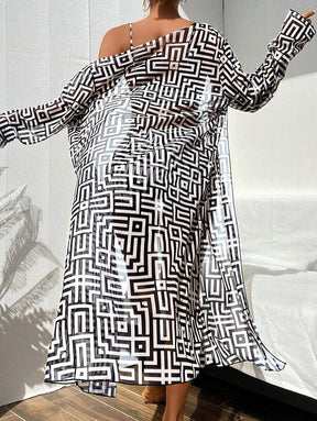 Conjunto Praia Geometric Chic 3 Peças