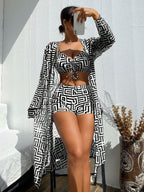 Conjunto Praia Geometric Chic 3 Peças