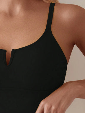 Maiô Tankini Amarelo com Estampa de Coqueiros