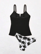 Maiô Tankini com Estampa de Coqueiros