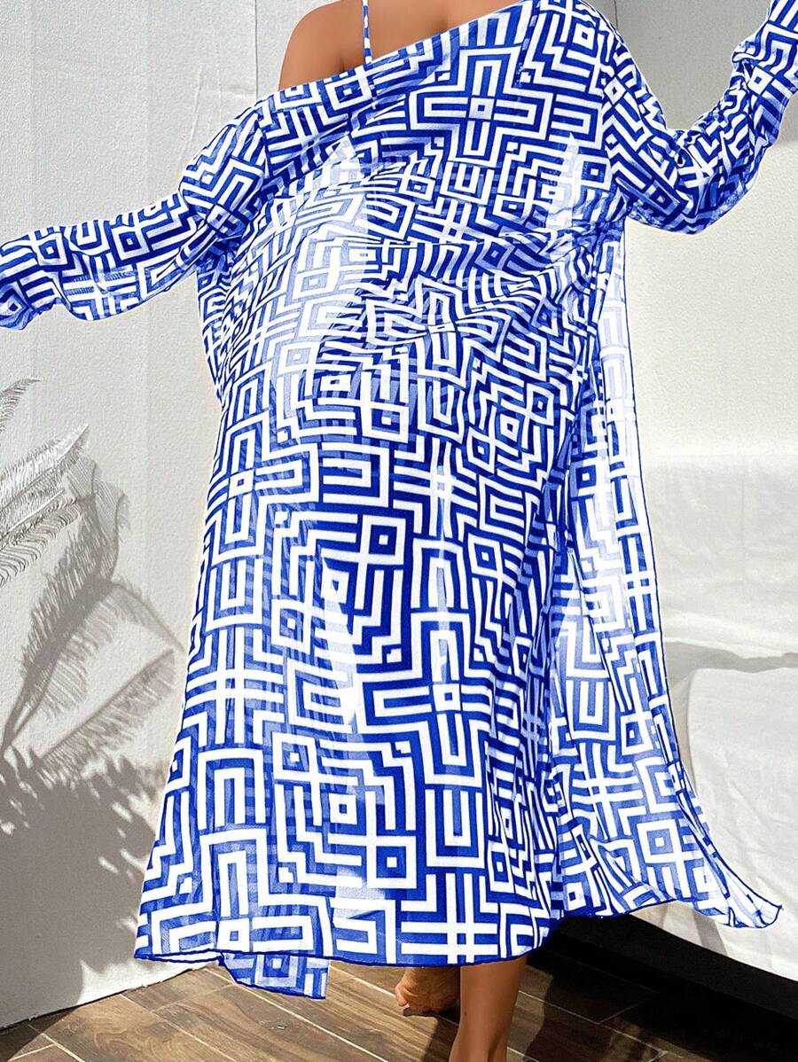 Conjunto Praia Geometric Chic 3 Peças