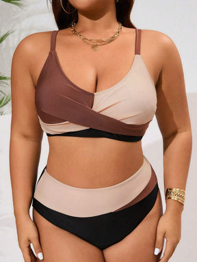 Biquíni Plus Size Color Block Elegance