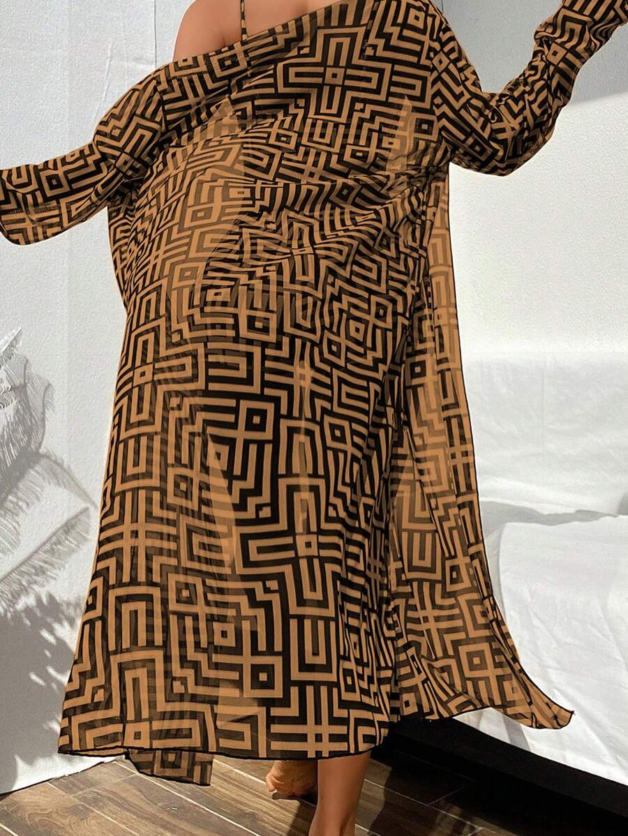 Conjunto Praia Geometric Chic 3 Peças