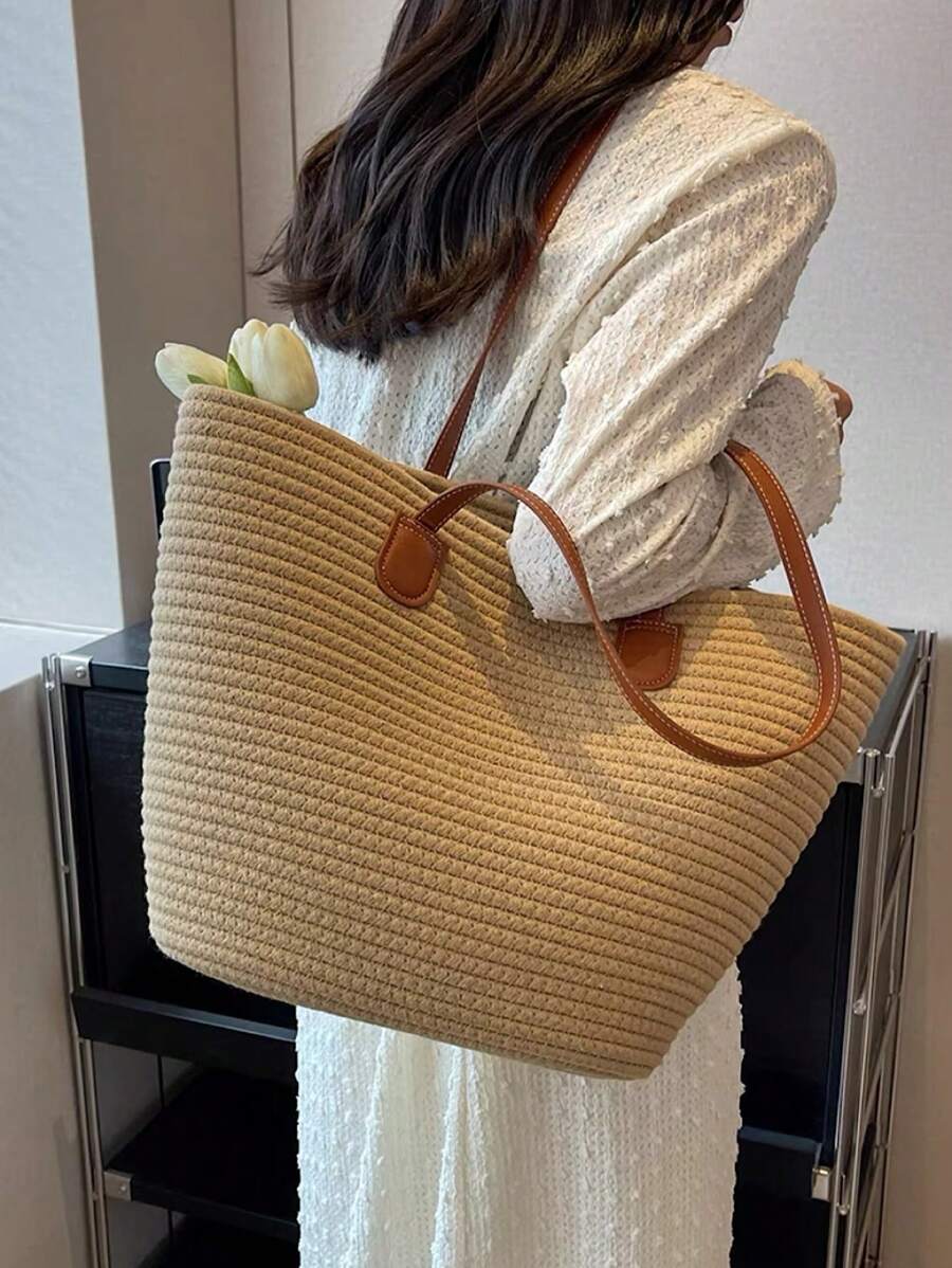 Bolsa Shopper com Alça em Couro