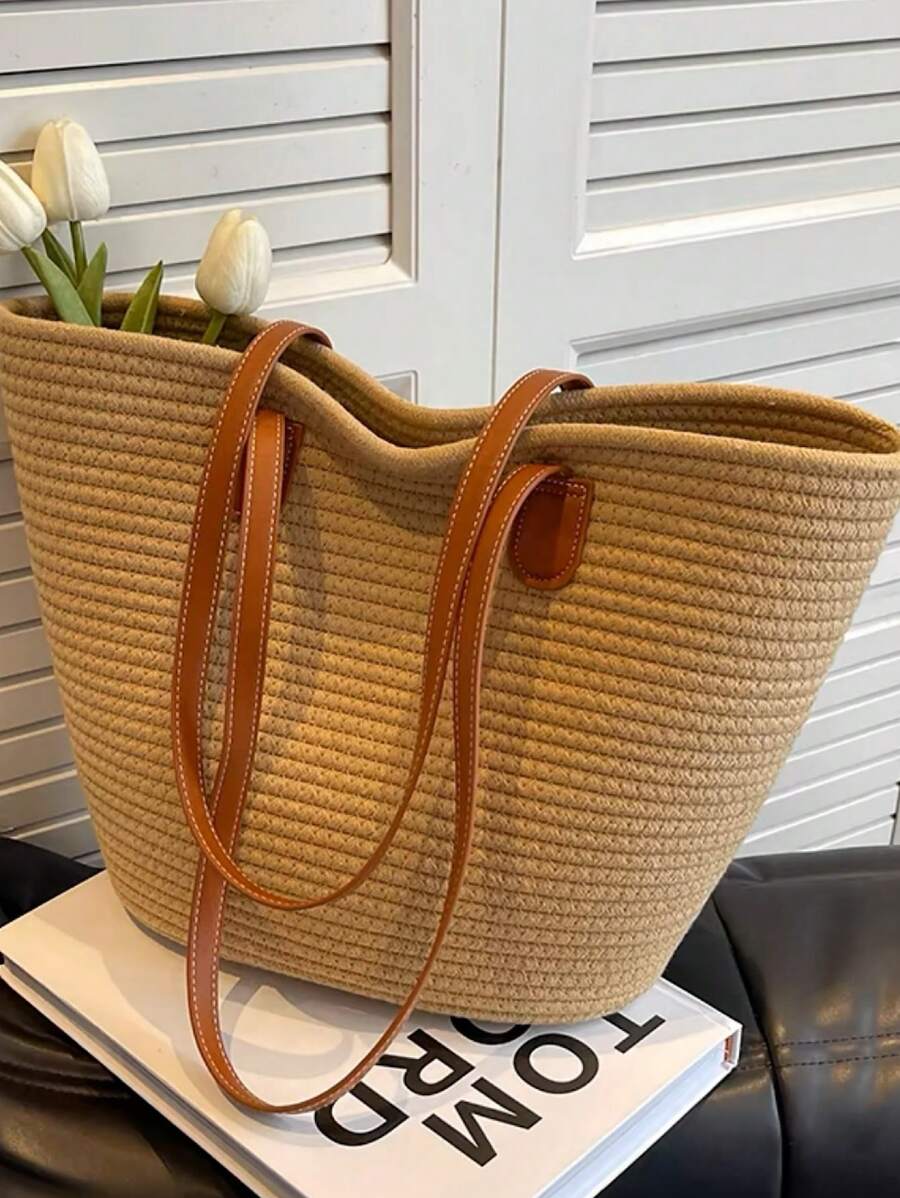 Bolsa Shopper com Alça em Couro