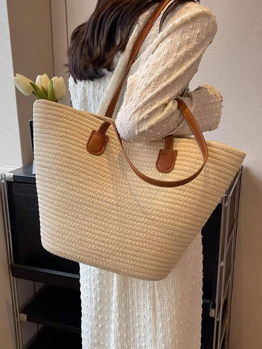 Bolsa Shopper com Alça em Couro