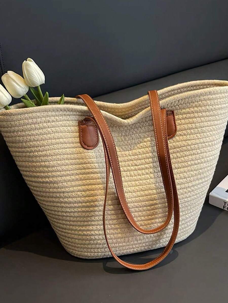 Bolsa Shopper com Alça em Couro