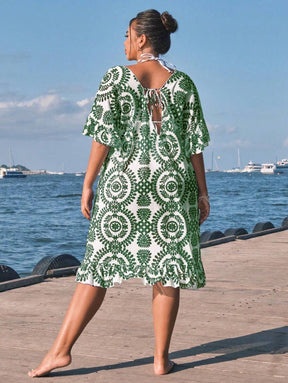 Saída de Praia com Babados Plus Size