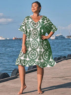 Saída de Praia com Babados Plus Size
