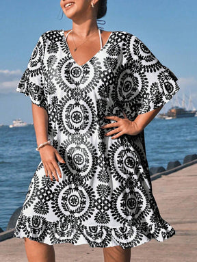 Saída de Praia com Babados Plus Size