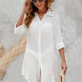Saída de Praia Camisa Lisa Leve