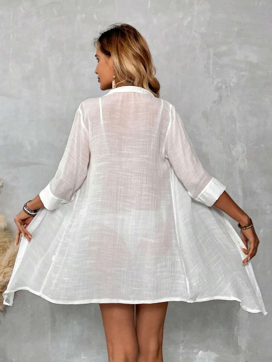 Saída de Praia Camisa Lisa Leve