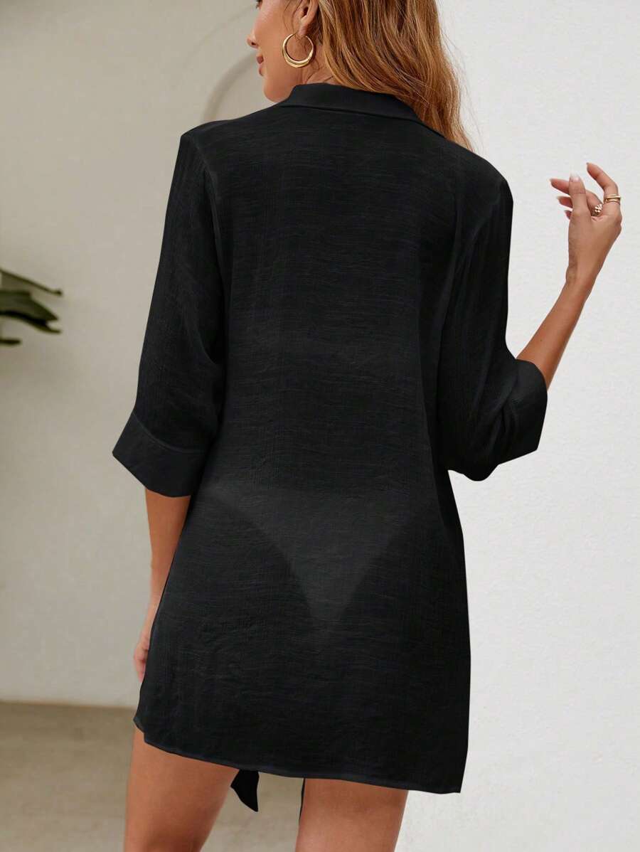 Saída de Praia Camisa Lisa Leve