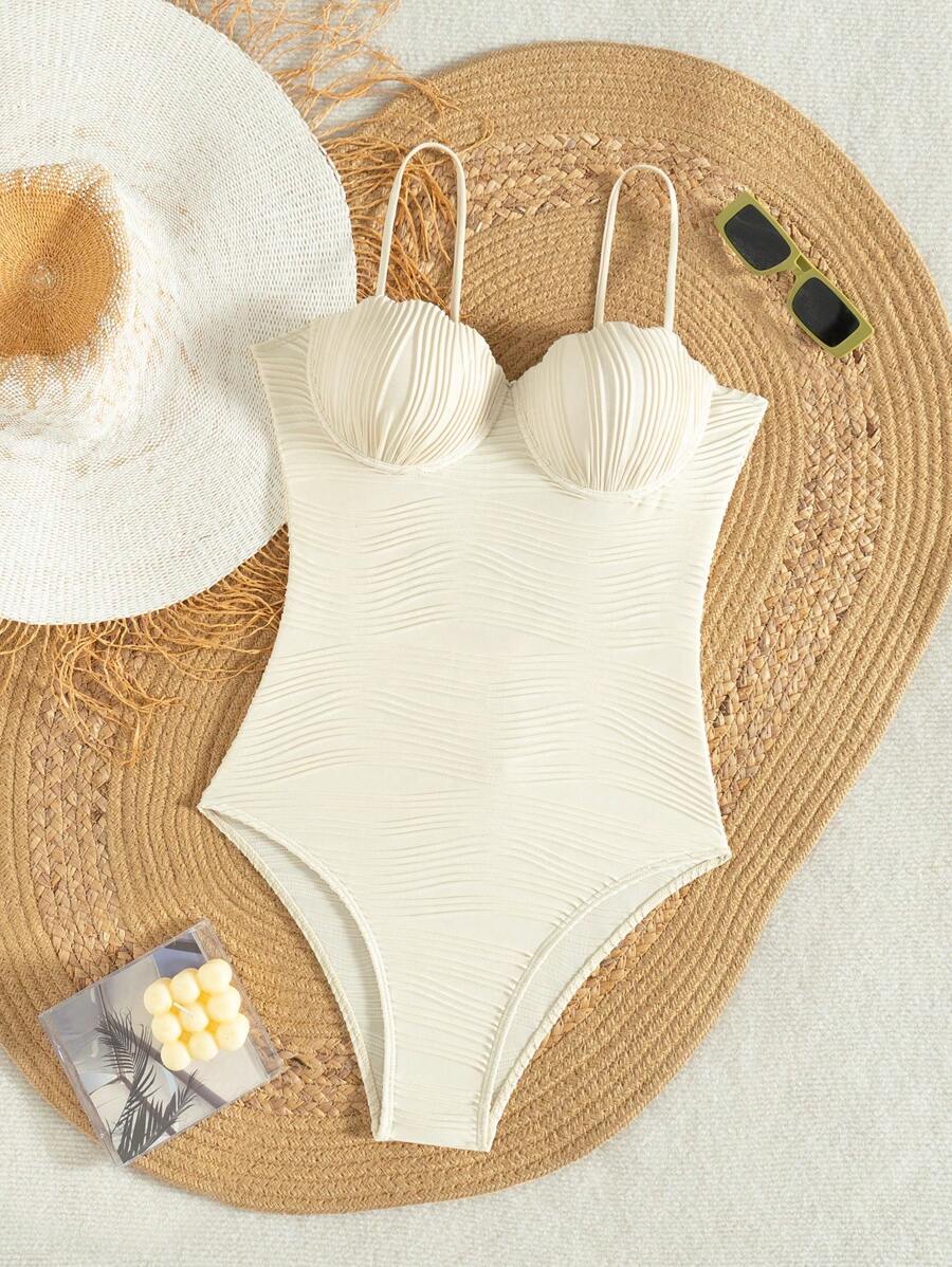 Maiô Estruturado com Bojo e Textura Plissada