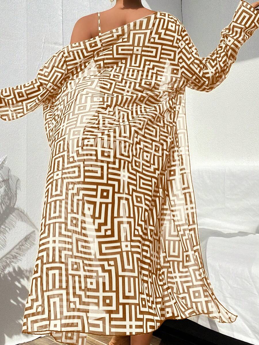 Conjunto Praia Geometric Chic 3 Peças