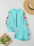 Conjunto Com Detalhes Florais UV Protection
