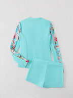 Conjunto Com Detalhes Florais UV Protection