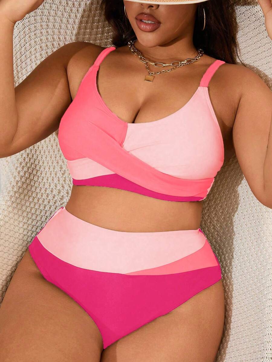 Biquíni Plus Size Color Block Elegance