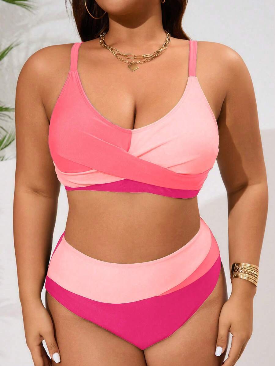 Biquíni Plus Size Color Block Elegance