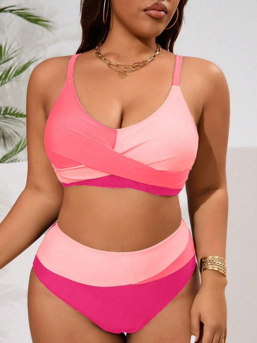 Biquíni Plus Size Color Block Elegance