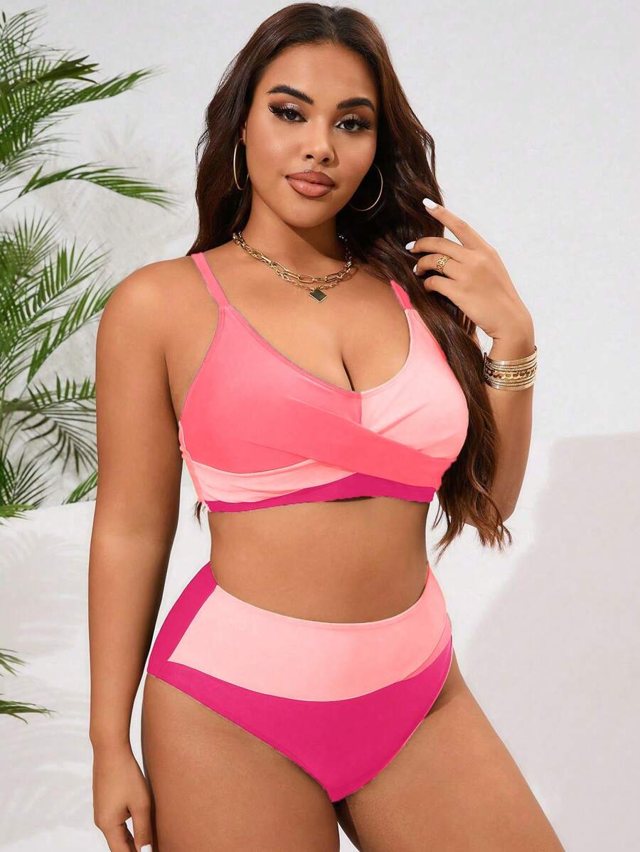 Biquíni Plus Size Color Block Elegance