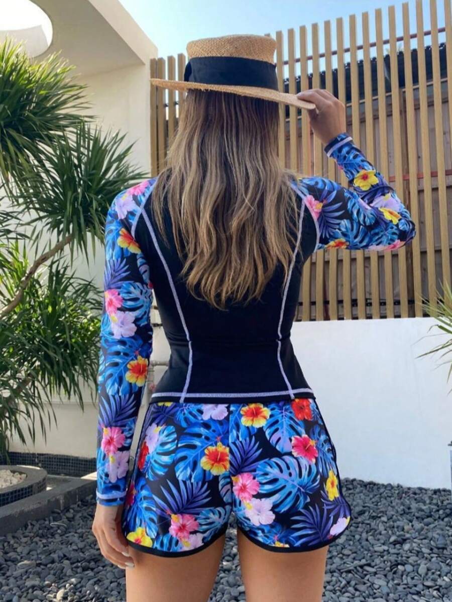 Conjunto UV Protection – Manga Longa Floral
