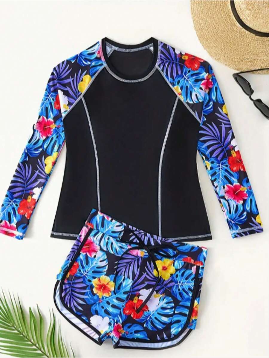 Conjunto UV Protection – Manga Longa Floral