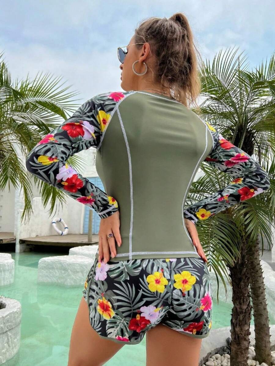 Conjunto UV Protection – Manga Longa Floral