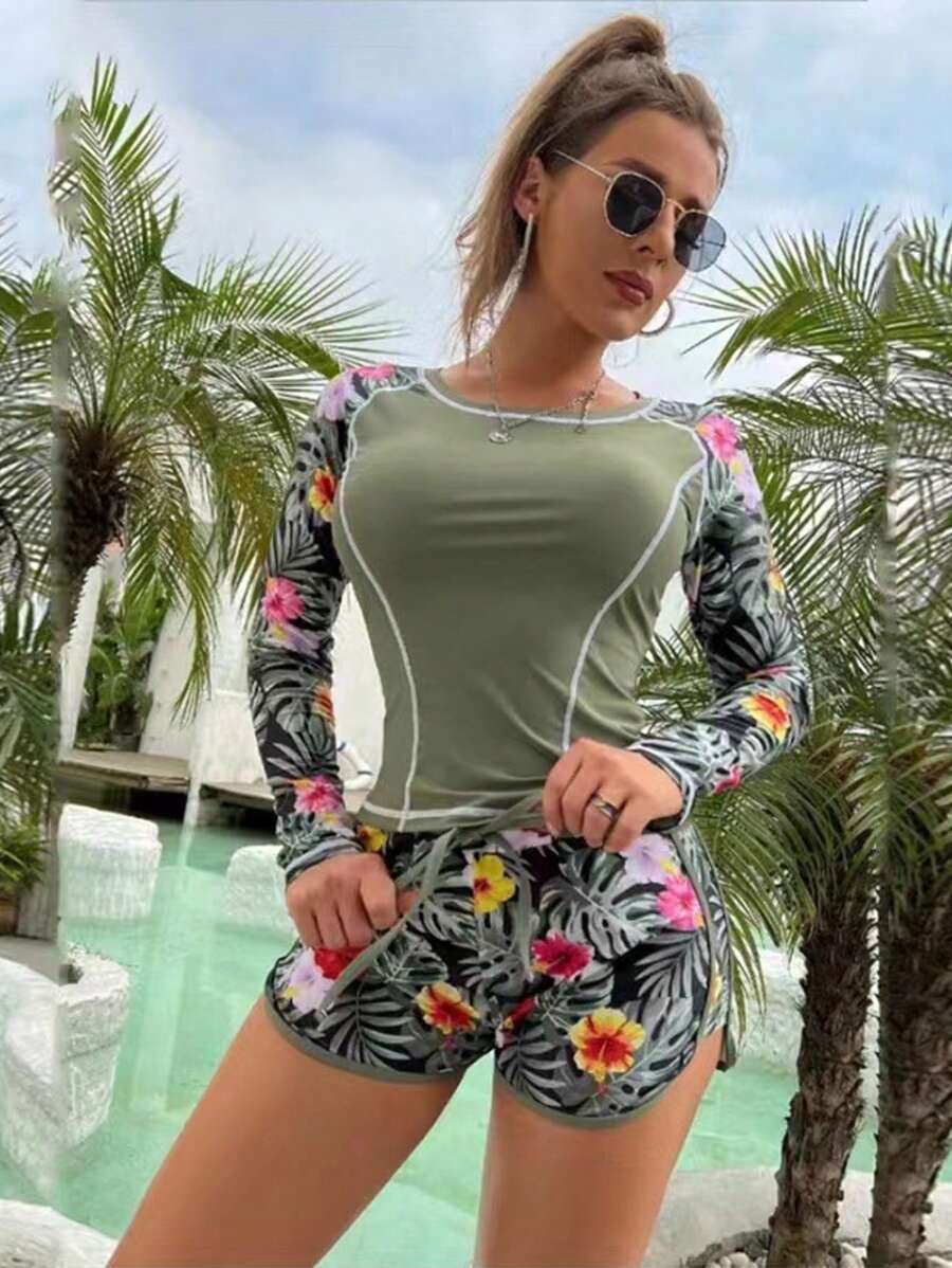 Conjunto UV Protection – Manga Longa Floral