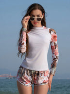 Conjunto UV Feminino Folhagens Tropicais