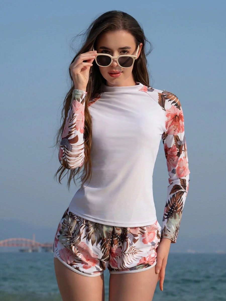 Conjunto UV Folhagem Manga longa