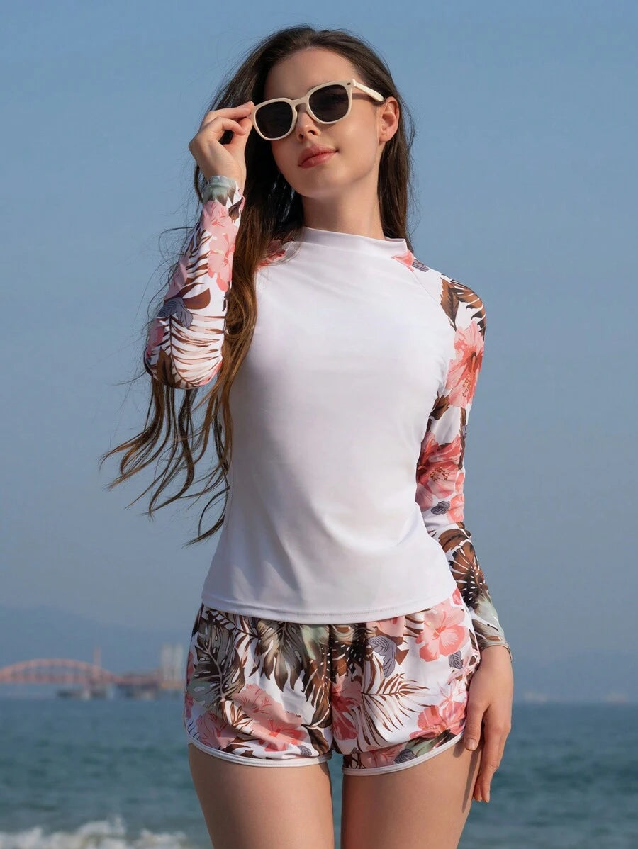 Conjunto UV Folhagem Manga longa