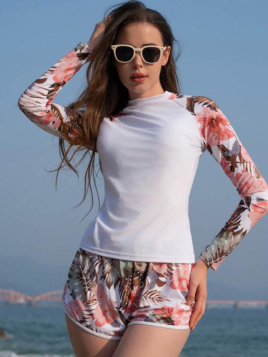 Conjunto UV Folhagem Manga longa