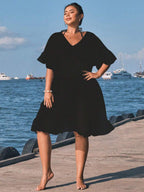Saída de Praia com Babados Plus Size