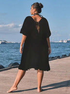 Saída de Praia com Babados Plus Size