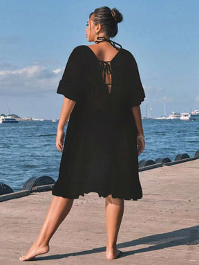 Saída de Praia com Babados Plus Size