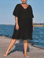 Saída de Praia com Babados Plus Size