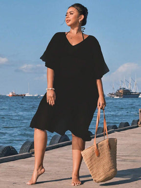 Saída de Praia com Babados Plus Size