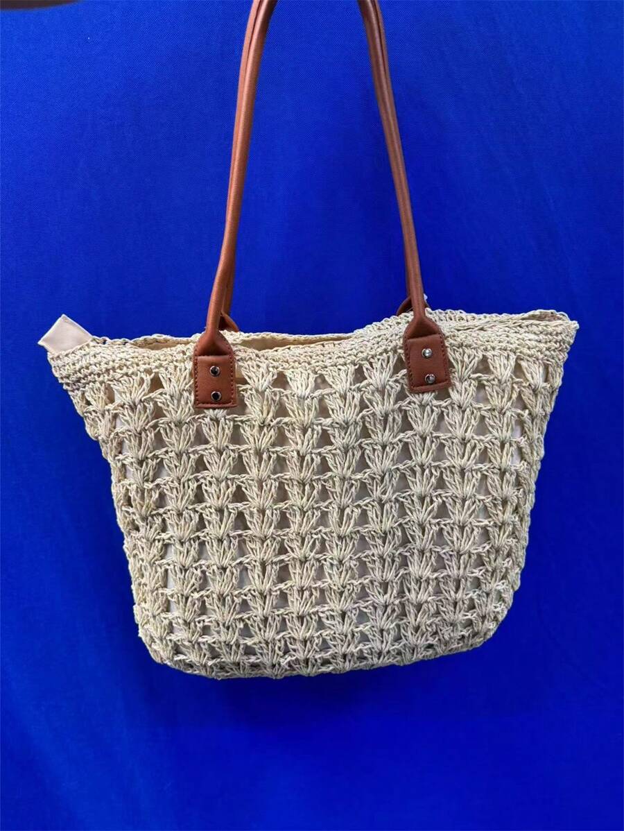 Bolsa Shopper em Palha com Alça de Ombro