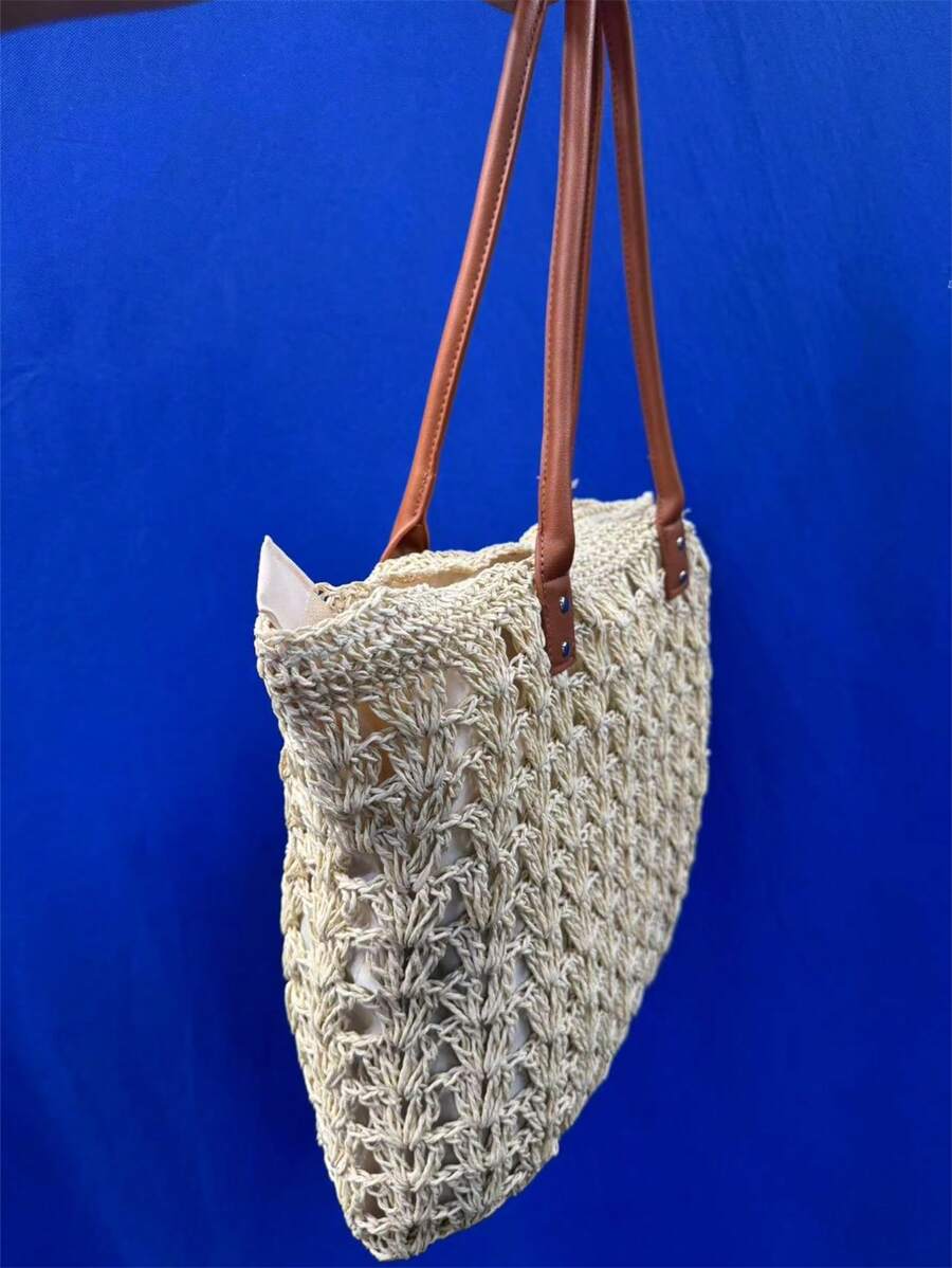 Bolsa Shopper em Palha com Alça de Ombro