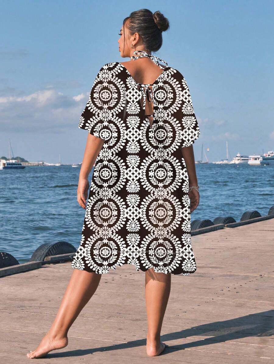 Saída de Praia com Babados Plus Size