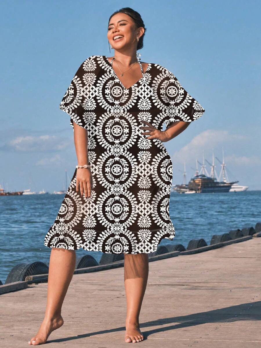 Saída de Praia com Babados Plus Size