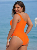 Maiô Plus Size One Shoulder Mesh