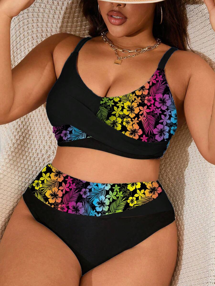 Biquíni Plus Size Color Block Elegance