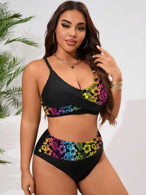 Biquíni Plus Size Color Block Elegance