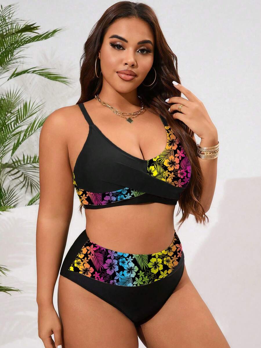 Biquíni Plus Size Color Block Elegance