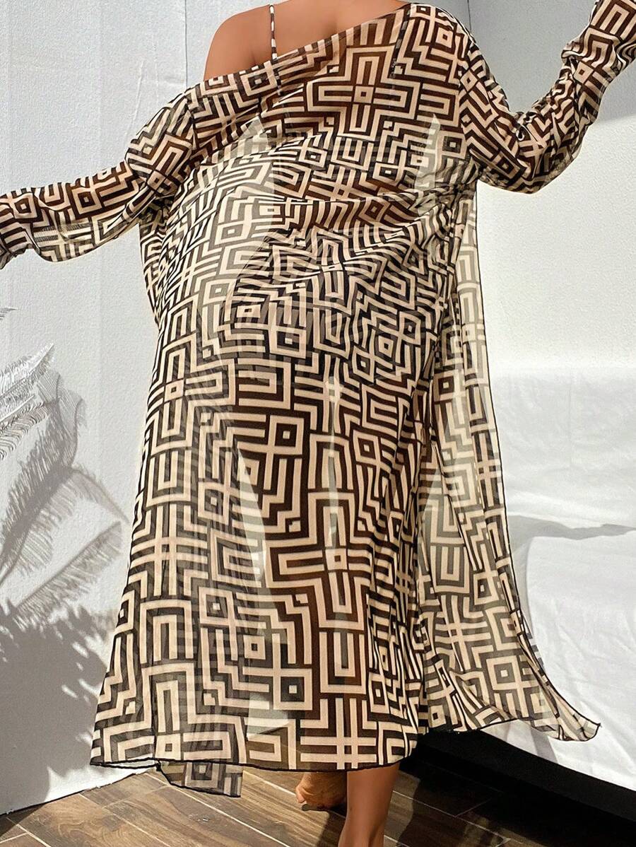 Conjunto Praia Geometric Chic 3 Peças