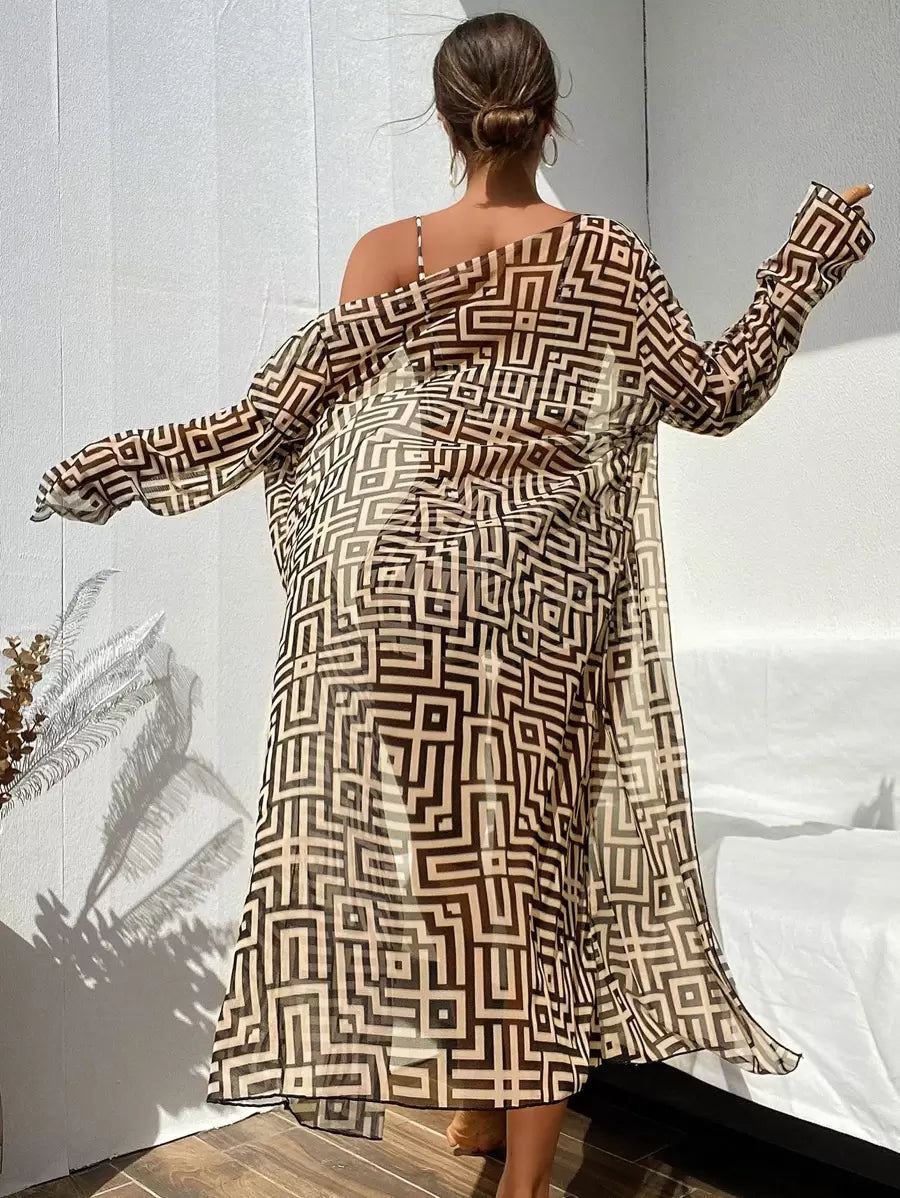 Conjunto Praia Geometric Chic 3 Peças