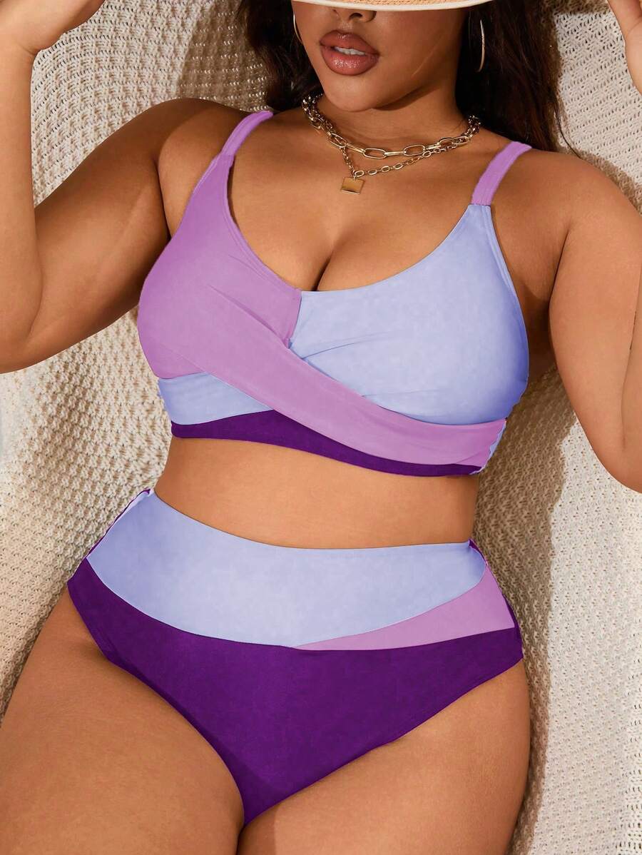 Biquíni Plus Size Color Block Elegance